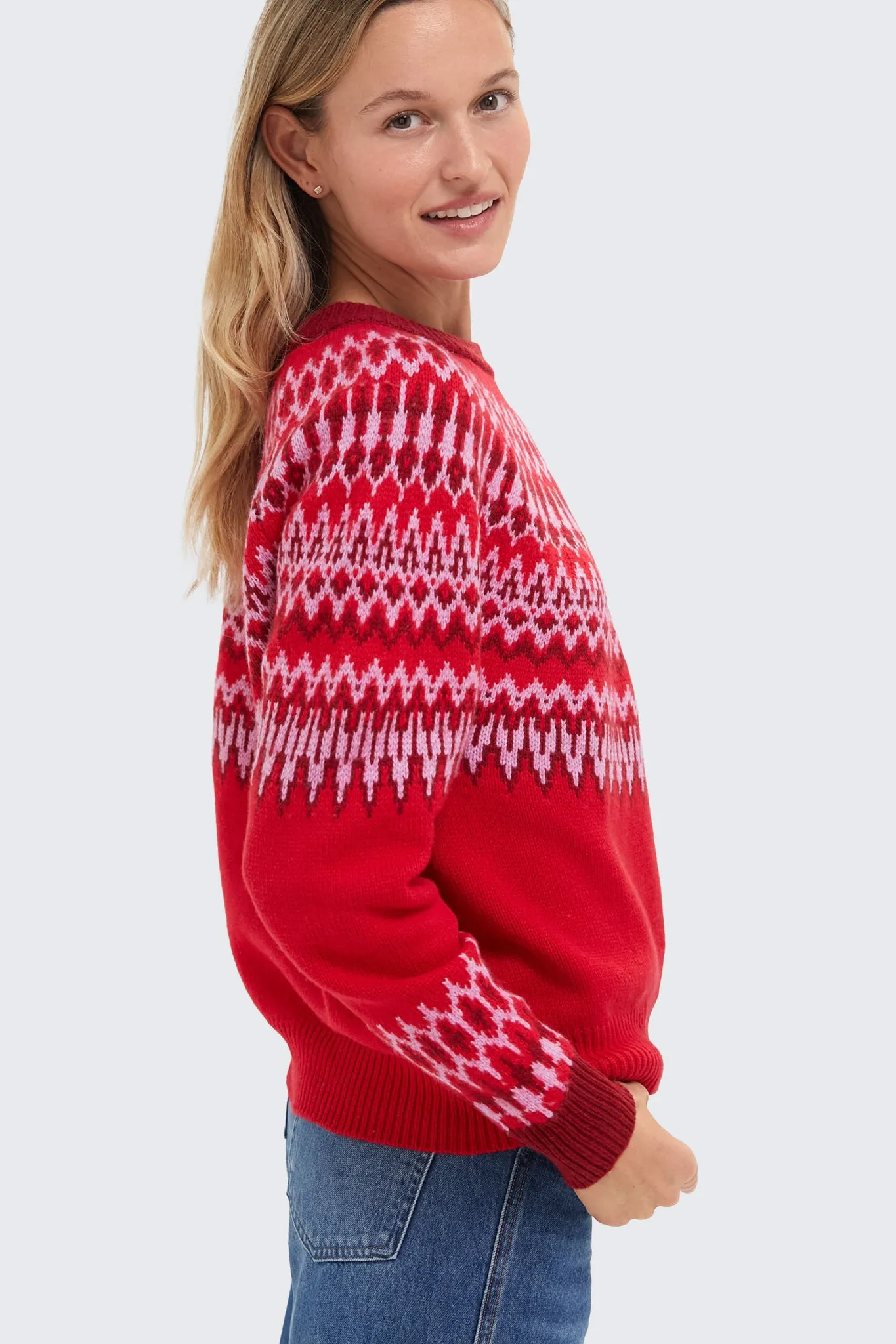 Red Velvet Crewneck Sweater