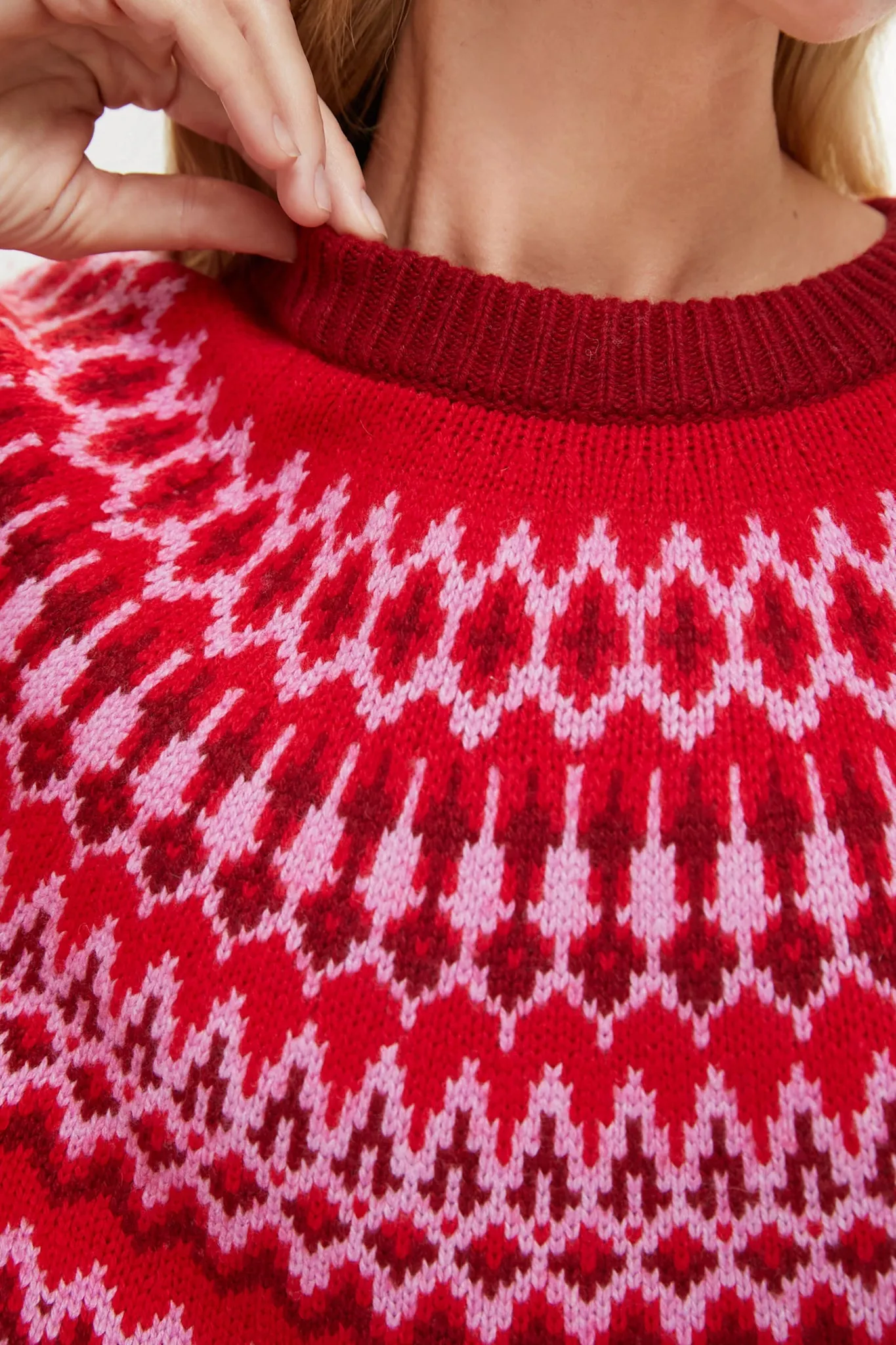 Red Velvet Crewneck Sweater