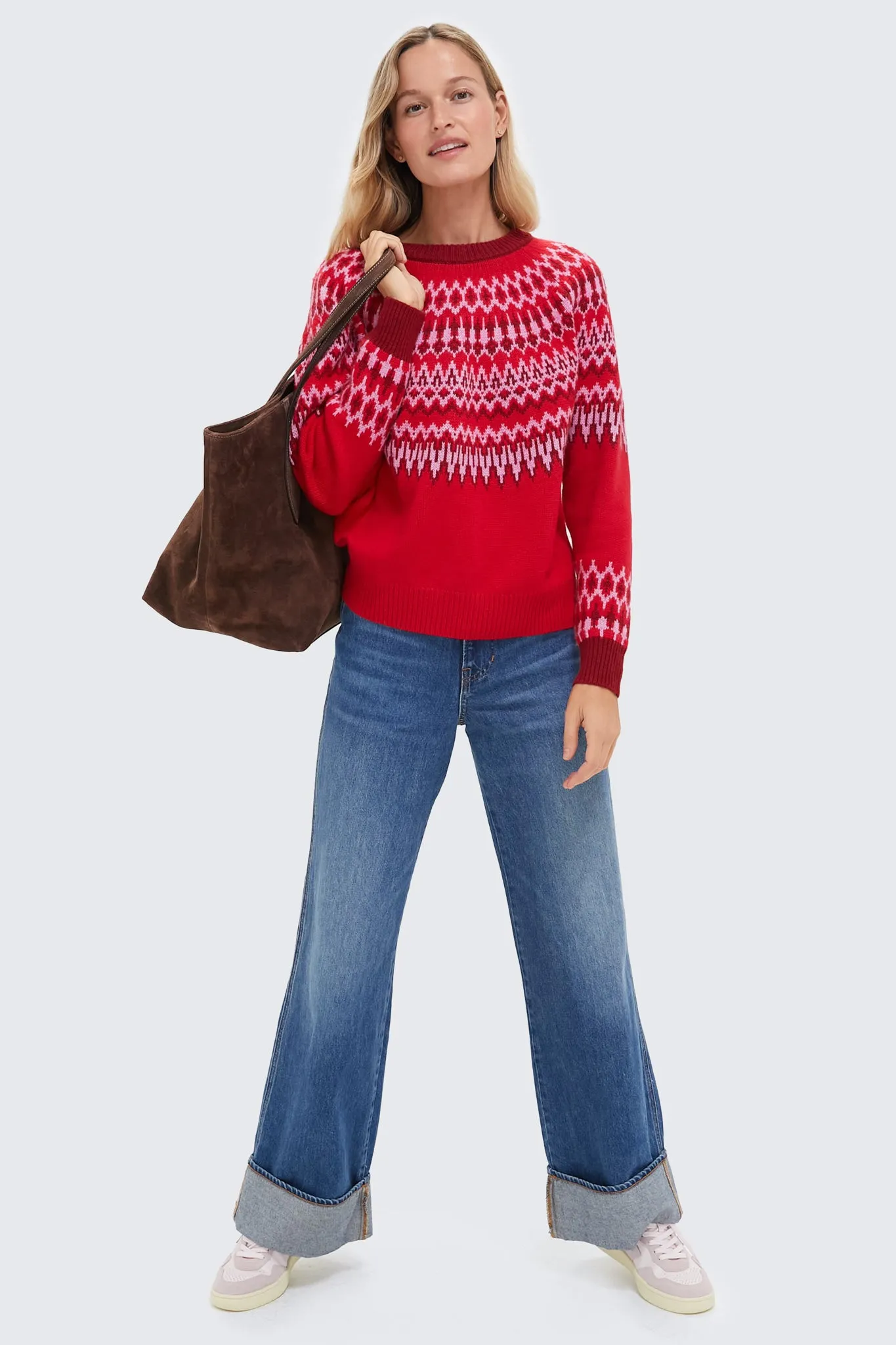 Red Velvet Crewneck Sweater