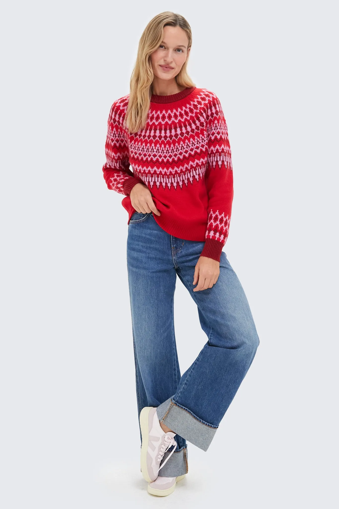 Red Velvet Crewneck Sweater
