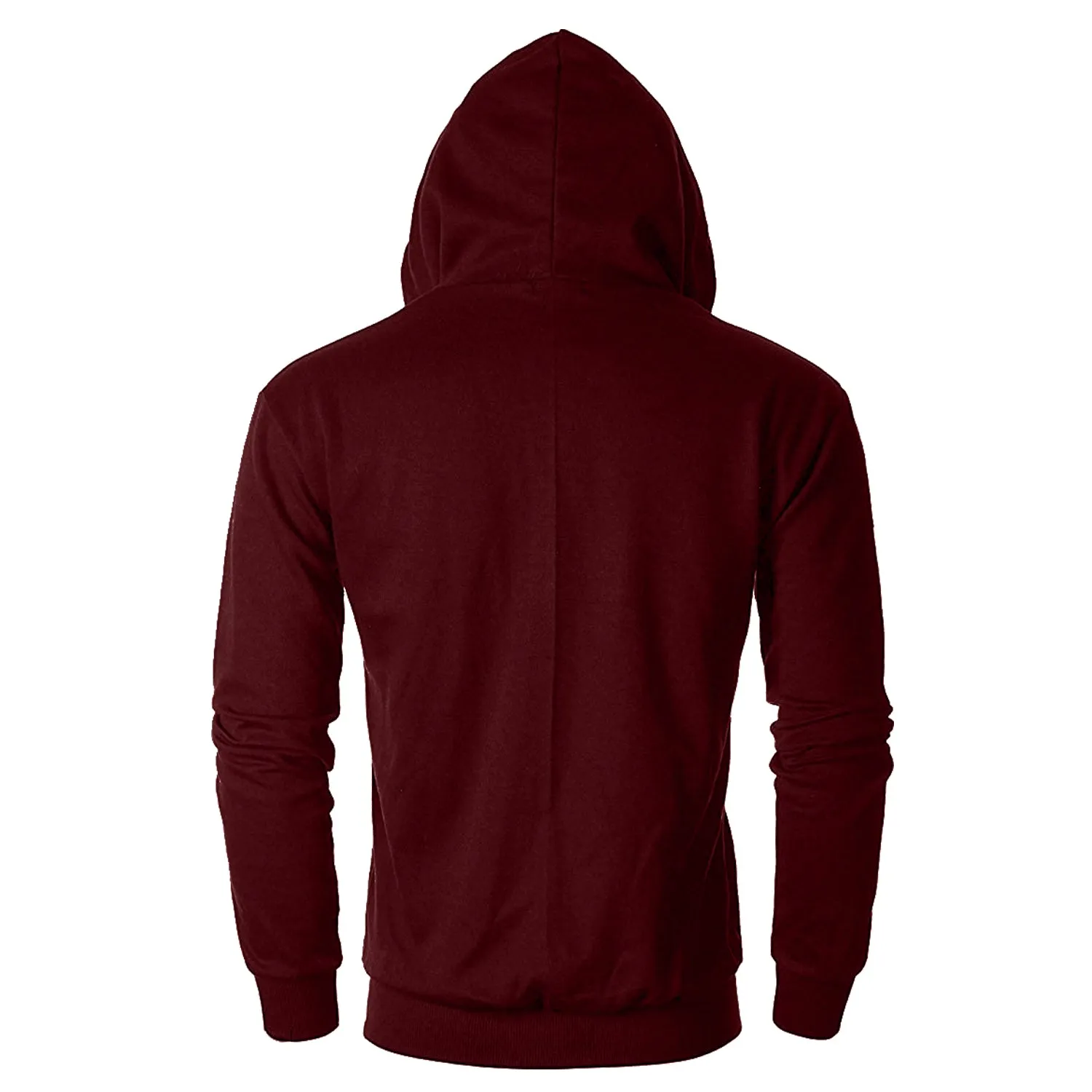 Regular Fit Men's Solid Maroon Zipper Jacket Hoodies Sweatshirt By LazyChunks