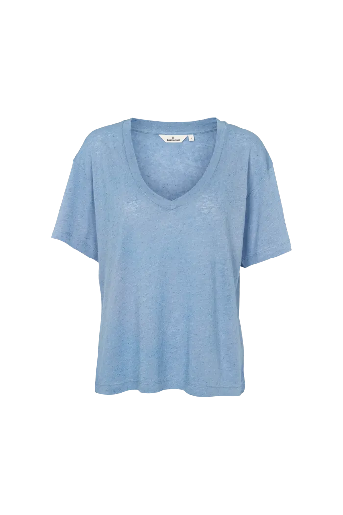 Ryda V-Neck Tee - Blissful Blue