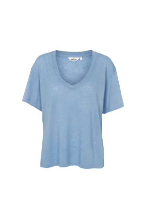 Ryda V-Neck Tee - Blissful Blue