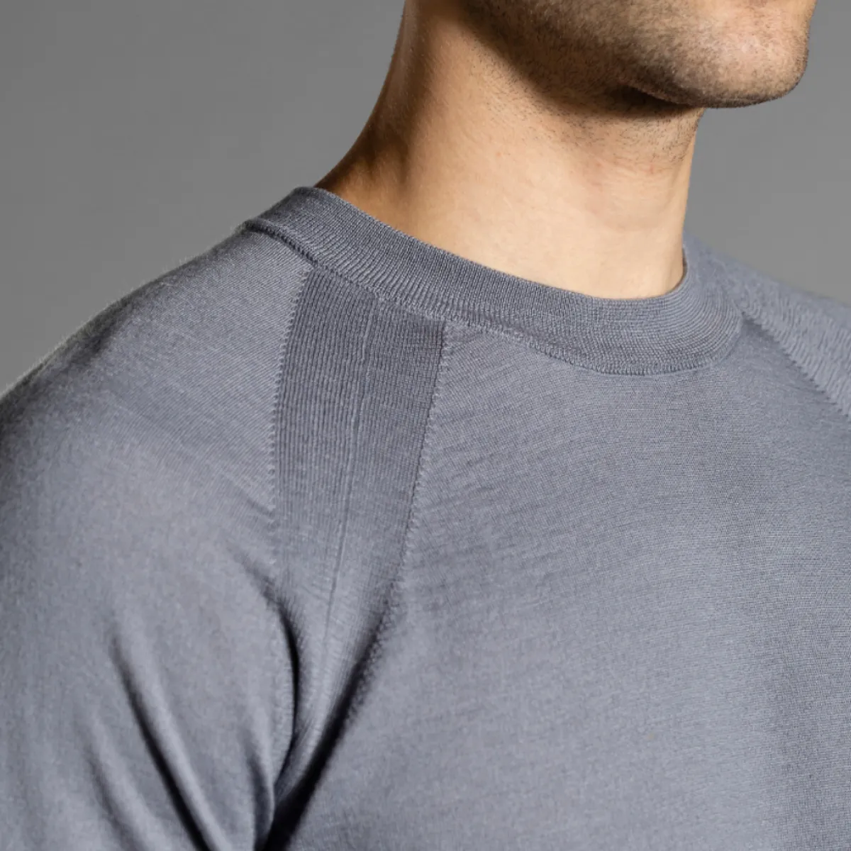 Tech Merino Crew Glacier Grey