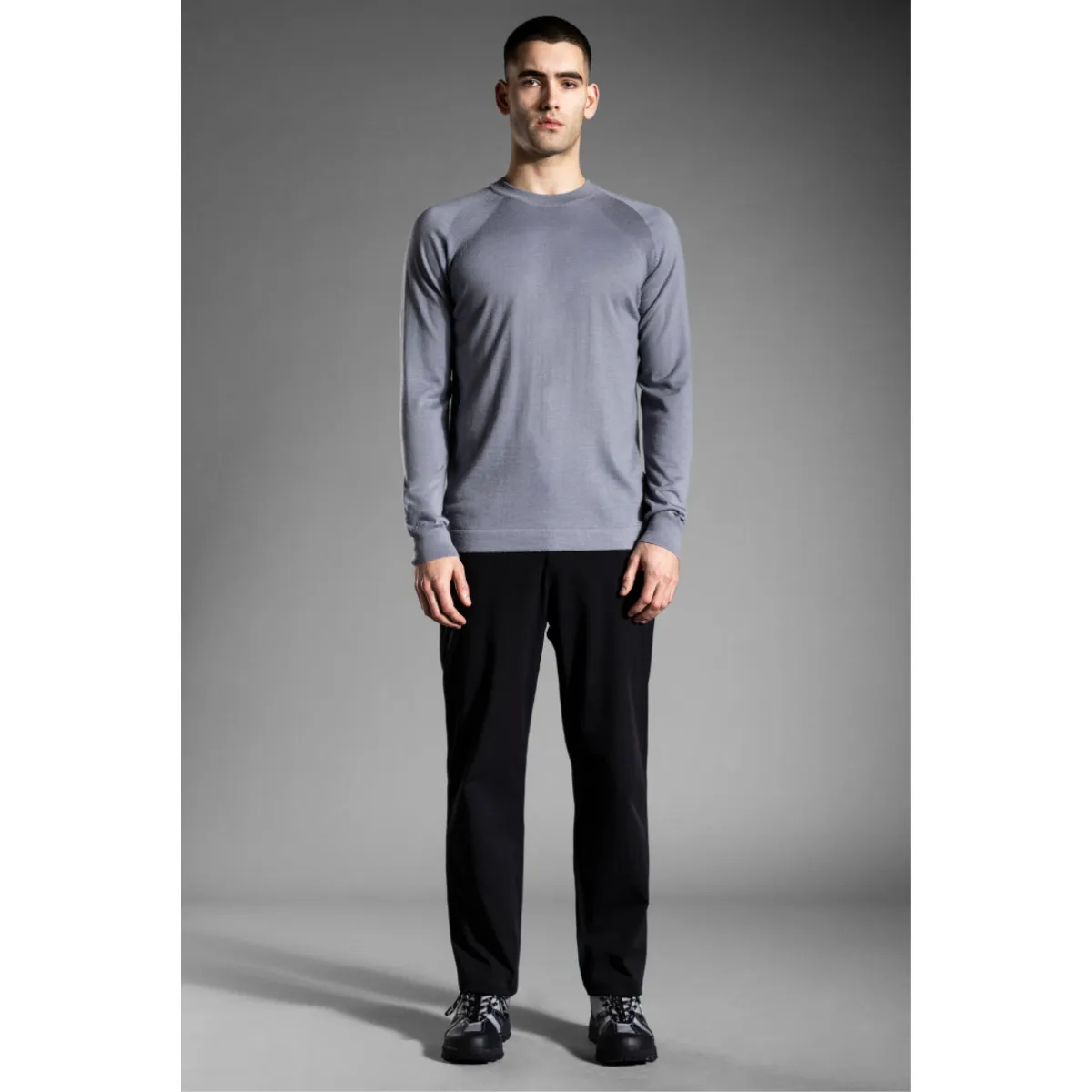 Tech Merino Crew Glacier Grey