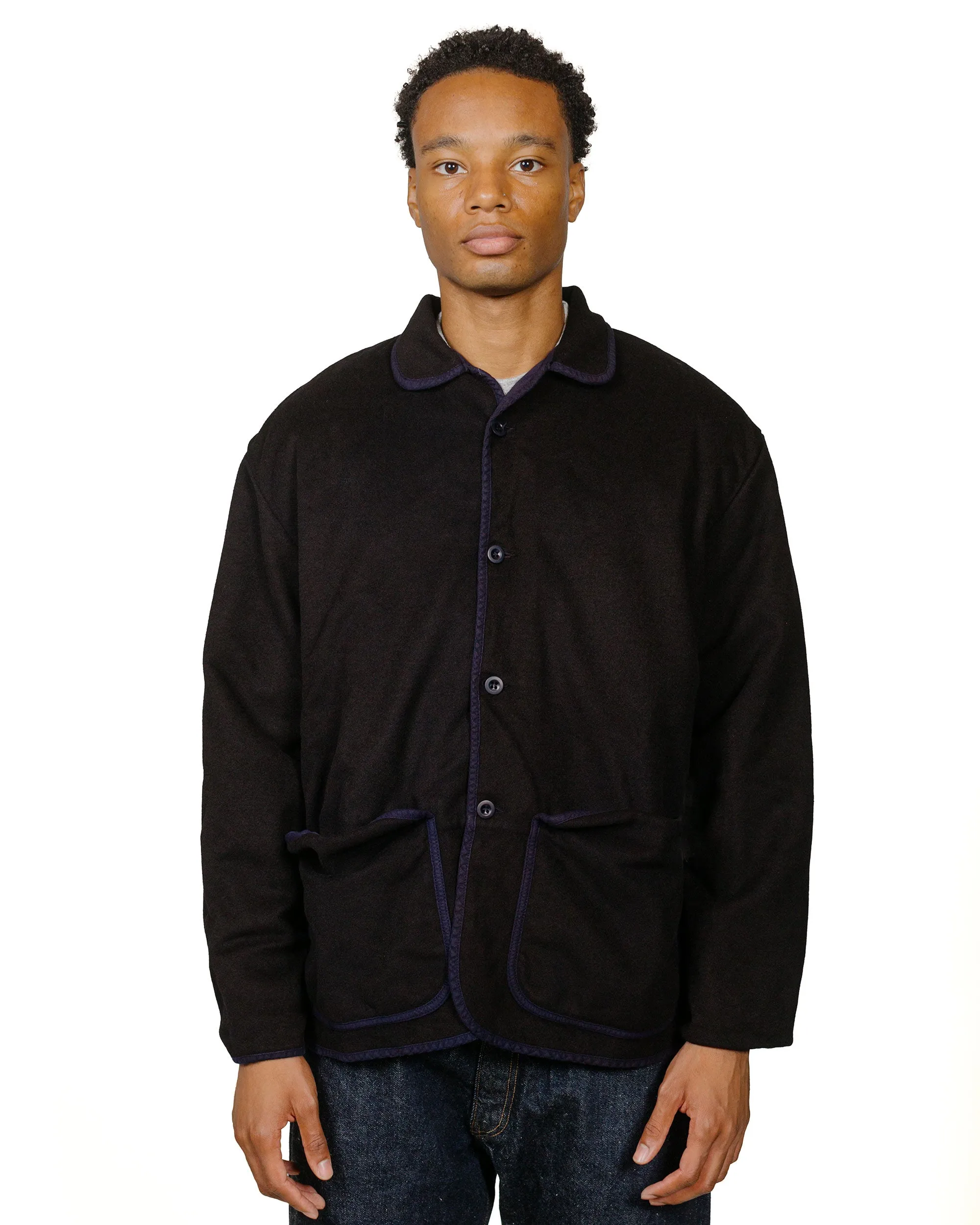 Tender Type 942 Lobster Tail Jacket Black Wool Baize Hadal Blue