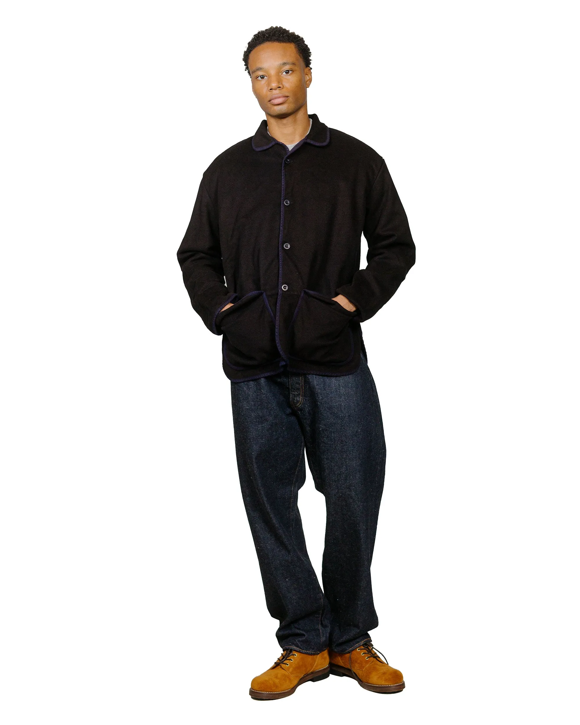 Tender Type 942 Lobster Tail Jacket Black Wool Baize Hadal Blue