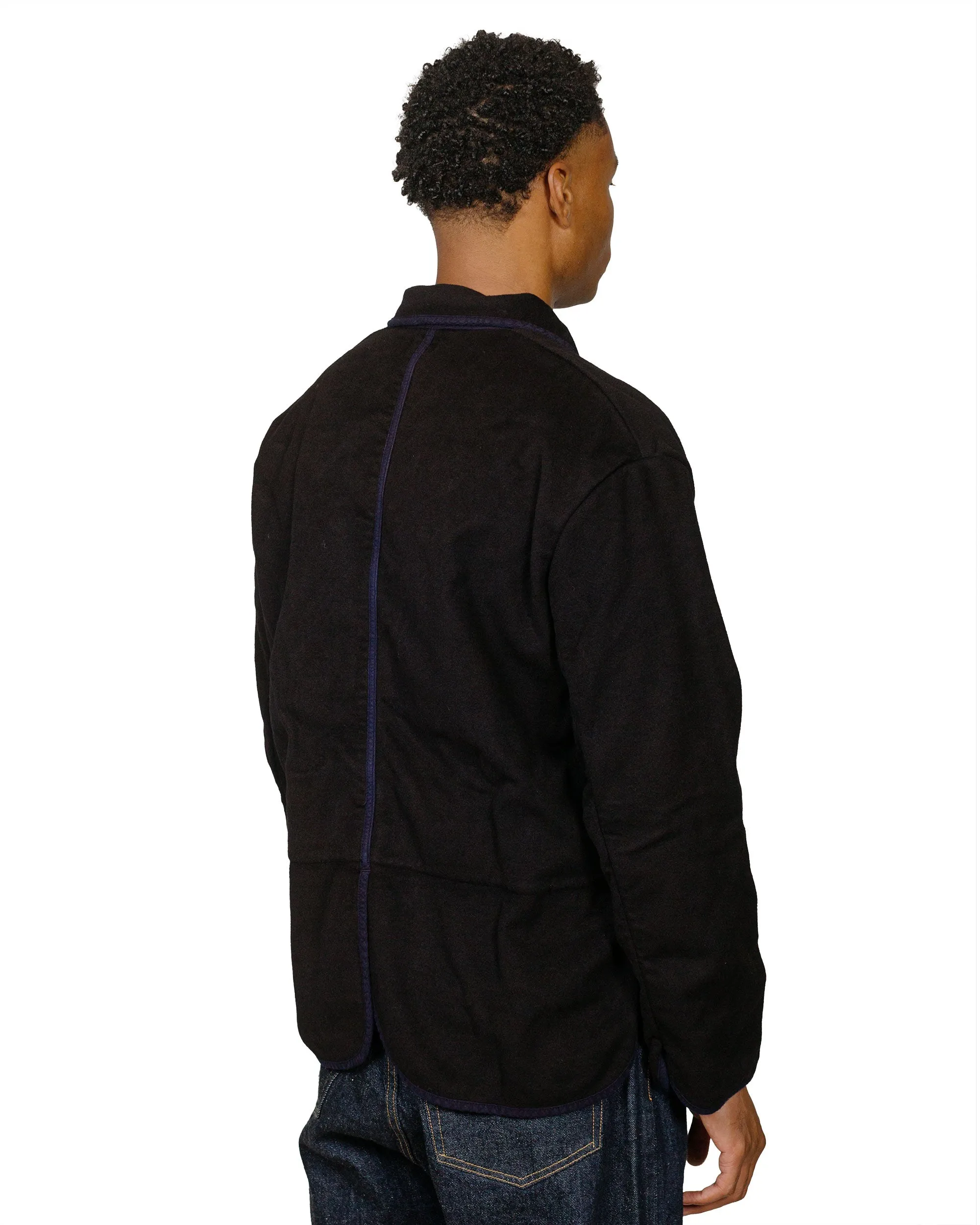 Tender Type 942 Lobster Tail Jacket Black Wool Baize Hadal Blue