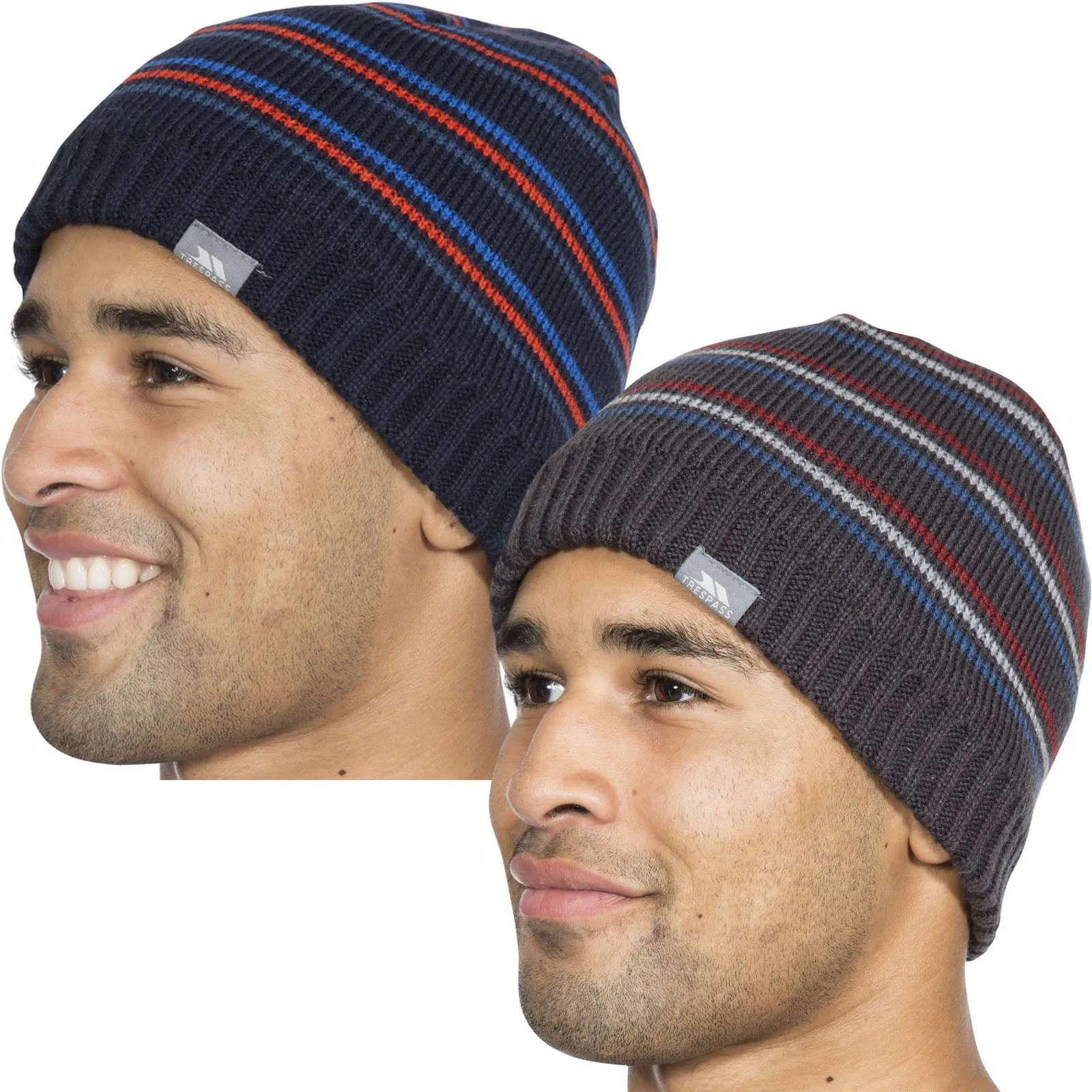 Trespass Adults Ray Fleece Lined Striped Beanie Hat