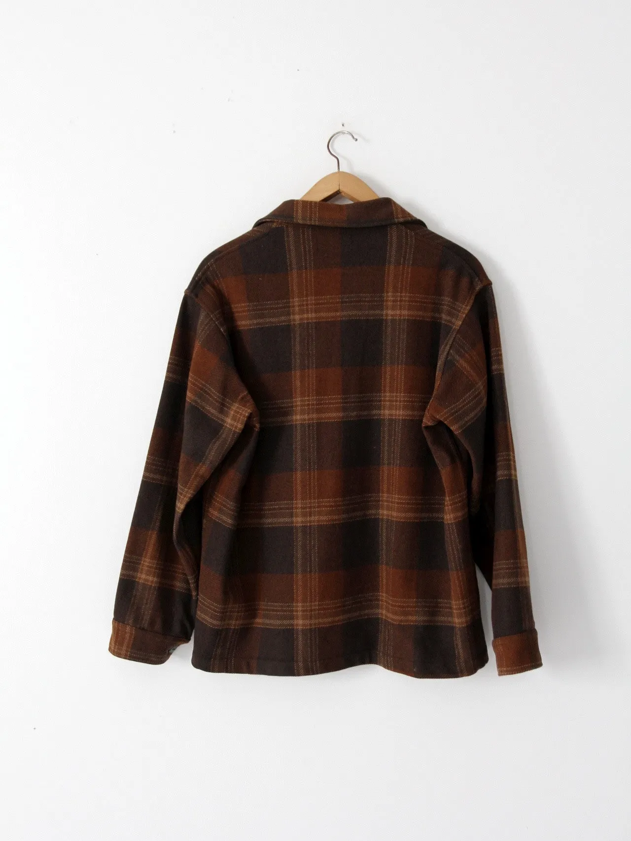 vintage 60s wool plaid shirt jacket