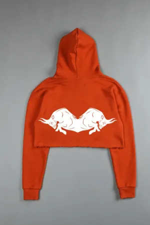 WILD BULL (CROPPED) HOODIE IN ORANGE