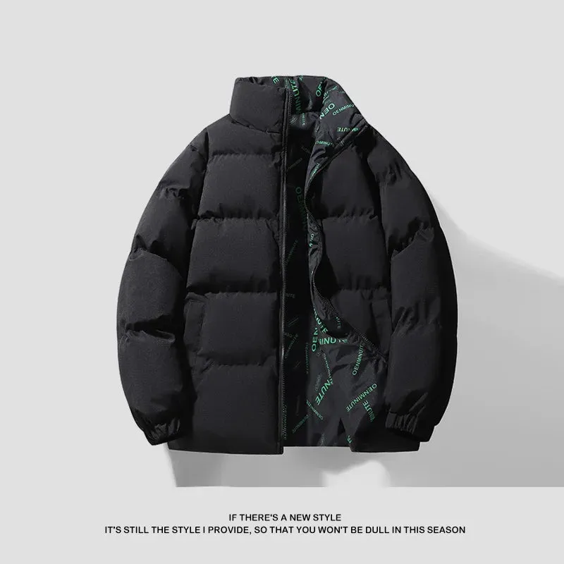 Winter New Men And Women Couples Cotton-Padded Jacket Thickened Solid Color Double-Sided Coat Fashion Casual Cardigan Warm Coat