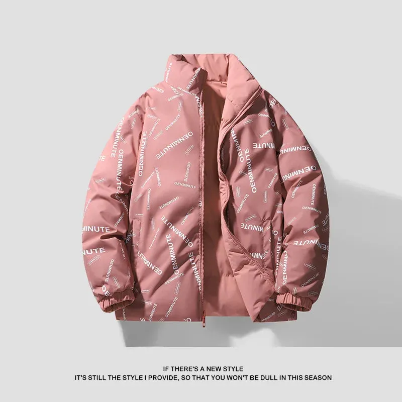 Winter New Men And Women Couples Cotton-Padded Jacket Thickened Solid Color Double-Sided Coat Fashion Casual Cardigan Warm Coat