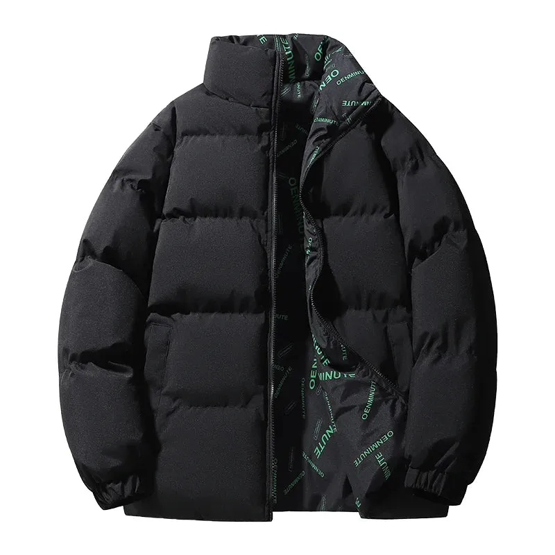 Winter New Men And Women Couples Cotton-Padded Jacket Thickened Solid Color Double-Sided Coat Fashion Casual Cardigan Warm Coat