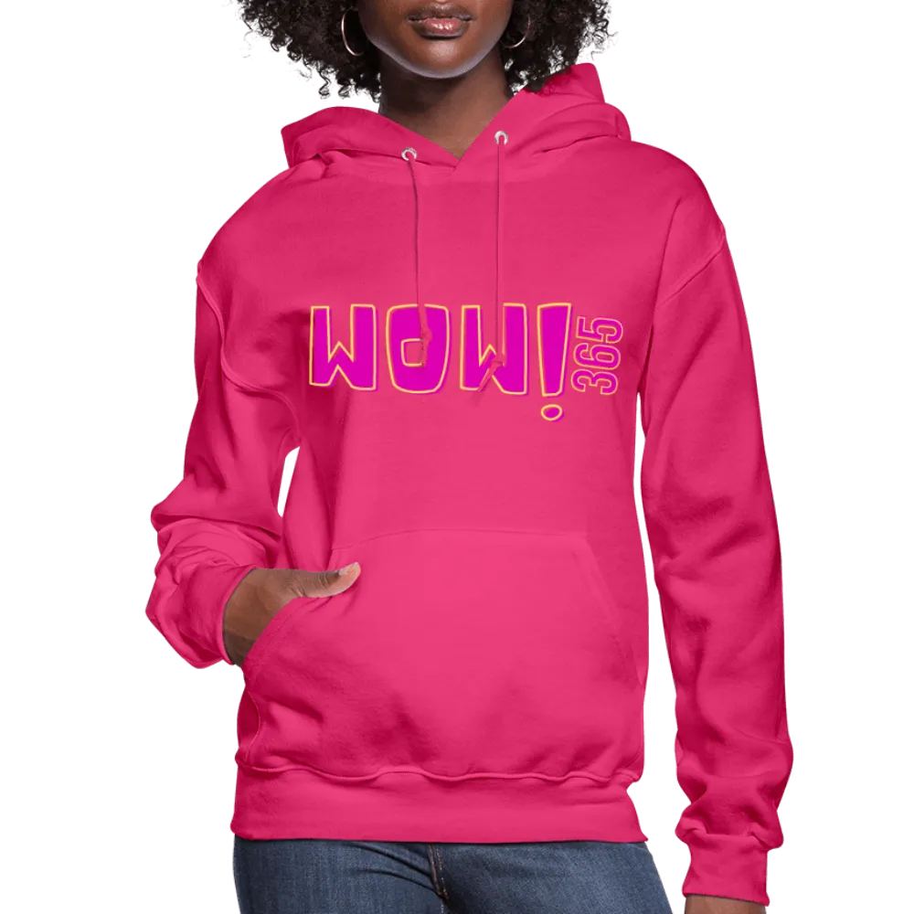 Womens Hoodie - Pullover Hooded Sweatshirt - Pink Graphic/wow 365