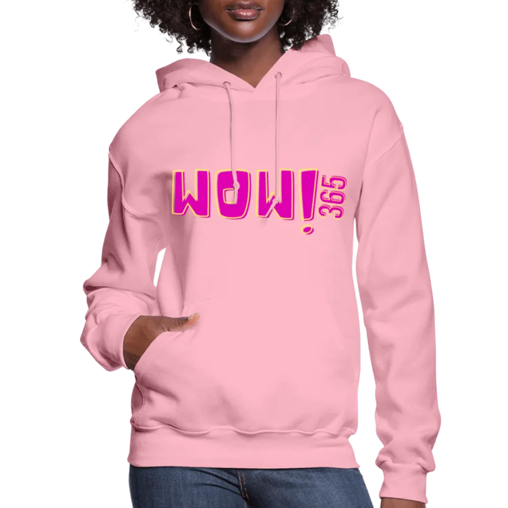 Womens Hoodie - Pullover Hooded Sweatshirt - Pink Graphic/wow 365