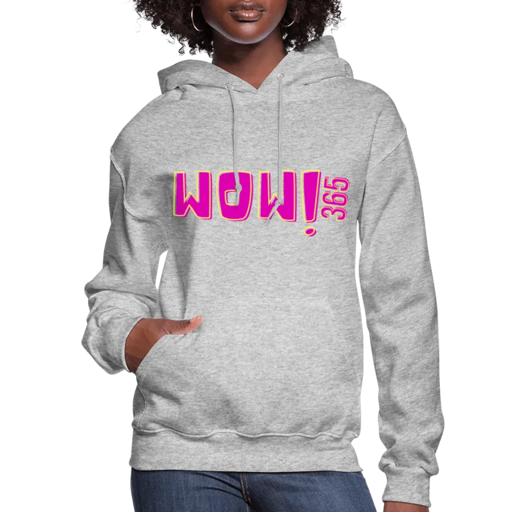 Womens Hoodie - Pullover Hooded Sweatshirt - Pink Graphic/wow 365