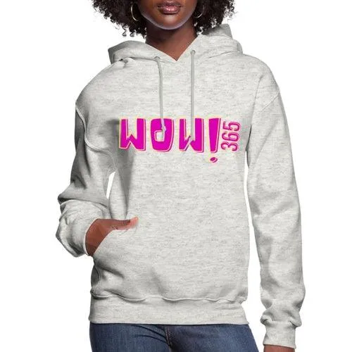 Womens Hoodie - Pullover Hooded Sweatshirt - Pink Graphic/wow 365