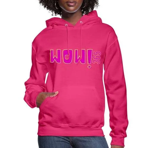 Womens Hoodie - Pullover Hooded Sweatshirt - Pink Graphic/wow 365